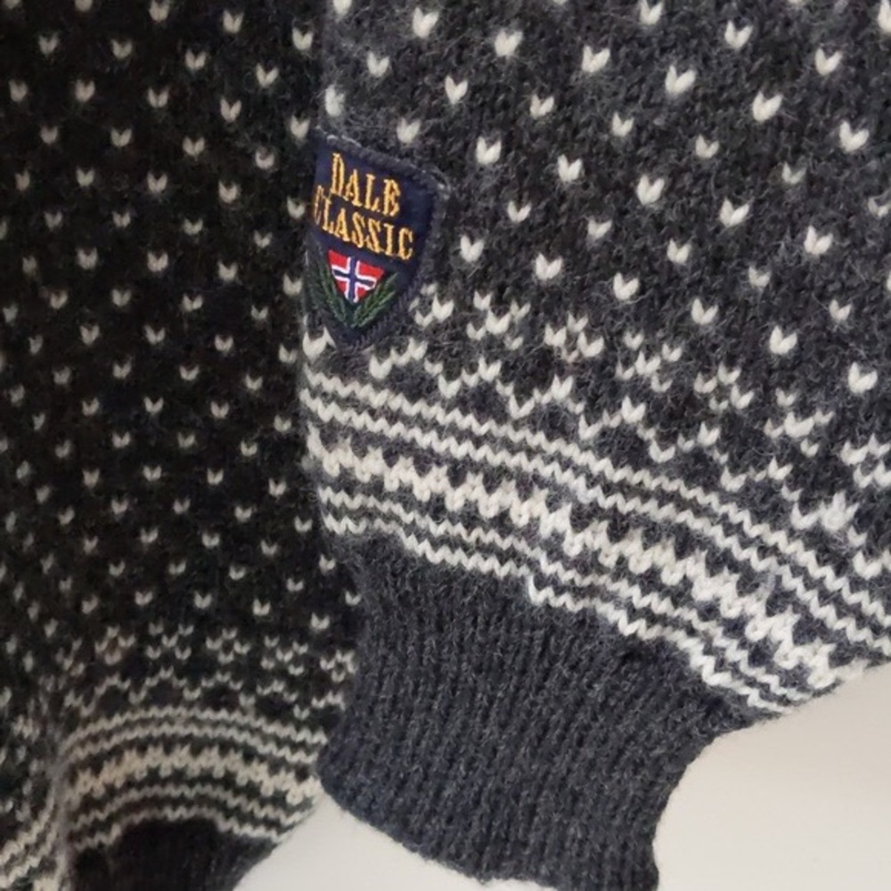 Dale Of Norway Clasp Wool Cardigan Sweater Nordic Print Unisex Medium - Picture 4 of 7